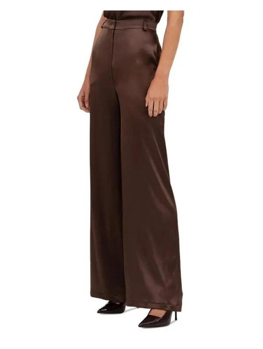 391$ Nonchalant Label Pauline Wide Leg Full Length Pants Women's Size S Brown